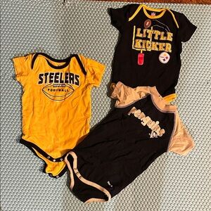 Steelers and Penguins Baby Onesies Set